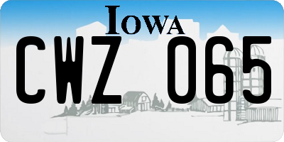 IA license plate CWZ065