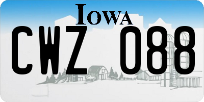 IA license plate CWZ088