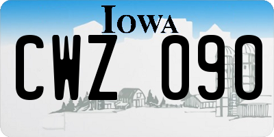 IA license plate CWZ090