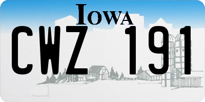 IA license plate CWZ191