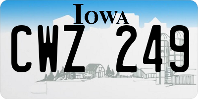IA license plate CWZ249