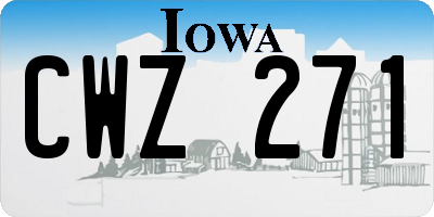 IA license plate CWZ271