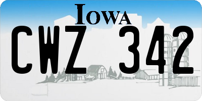 IA license plate CWZ342