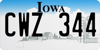 IA license plate CWZ344