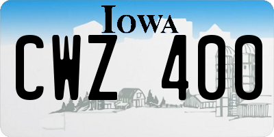 IA license plate CWZ400