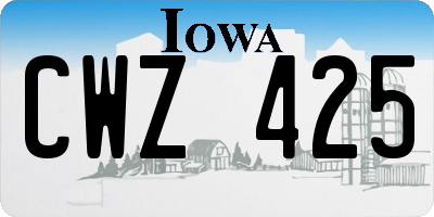 IA license plate CWZ425