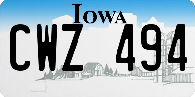 IA license plate CWZ494