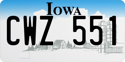 IA license plate CWZ551