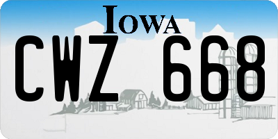 IA license plate CWZ668