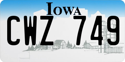 IA license plate CWZ749