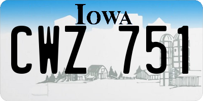 IA license plate CWZ751