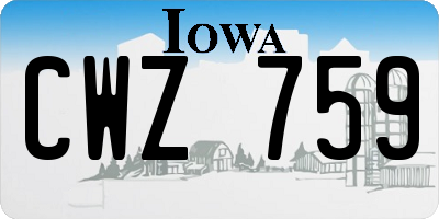 IA license plate CWZ759