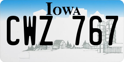 IA license plate CWZ767