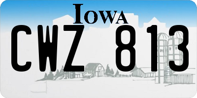 IA license plate CWZ813