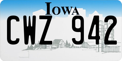 IA license plate CWZ942