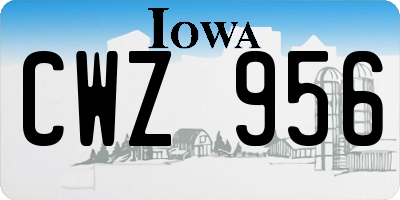 IA license plate CWZ956