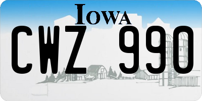 IA license plate CWZ990