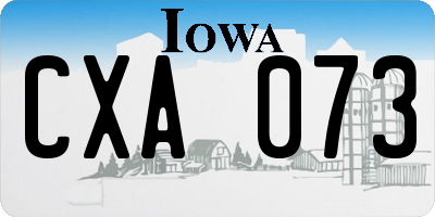 IA license plate CXA073