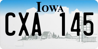 IA license plate CXA145