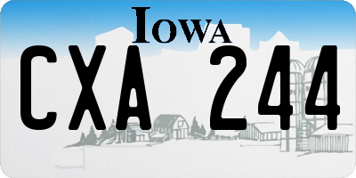 IA license plate CXA244