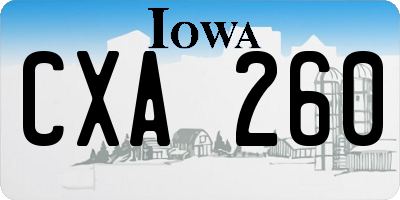 IA license plate CXA260