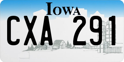 IA license plate CXA291