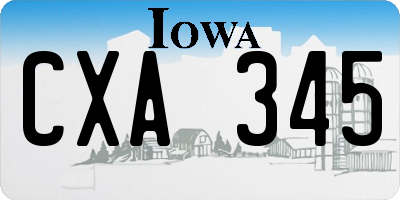 IA license plate CXA345