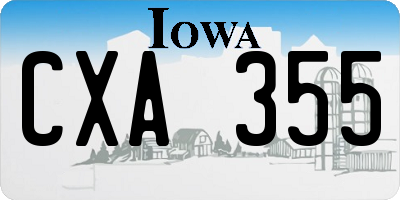 IA license plate CXA355