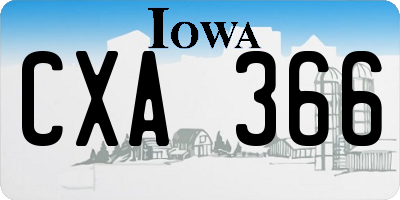 IA license plate CXA366