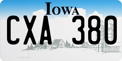 IA license plate CXA380