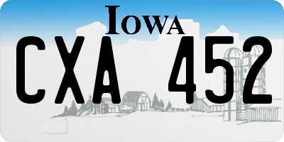 IA license plate CXA452