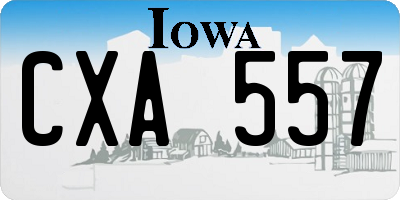 IA license plate CXA557