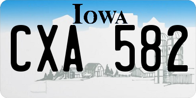 IA license plate CXA582