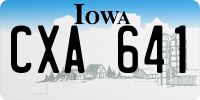IA license plate CXA641
