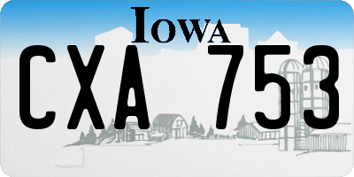 IA license plate CXA753