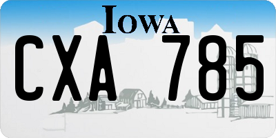 IA license plate CXA785