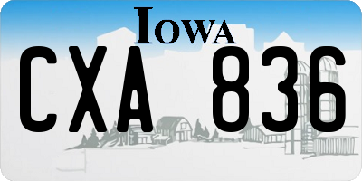 IA license plate CXA836