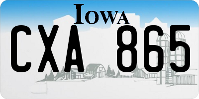 IA license plate CXA865