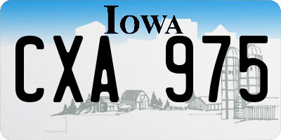 IA license plate CXA975