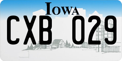 IA license plate CXB029