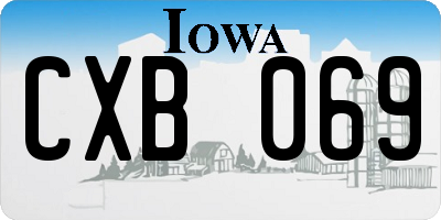 IA license plate CXB069