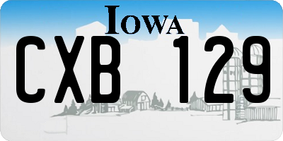 IA license plate CXB129