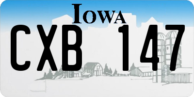 IA license plate CXB147