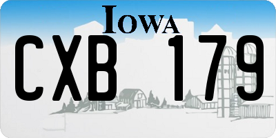 IA license plate CXB179