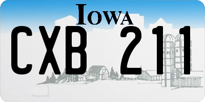 IA license plate CXB211