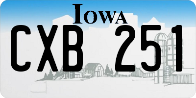 IA license plate CXB251