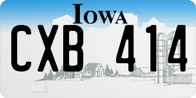 IA license plate CXB414