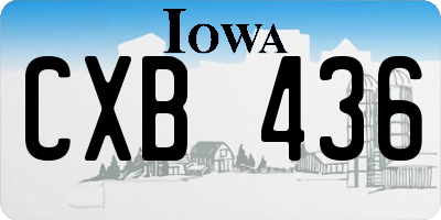 IA license plate CXB436
