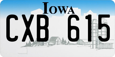 IA license plate CXB615