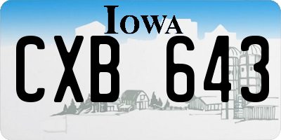 IA license plate CXB643